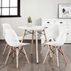 Costway Set of 4 Plastic Hollow Out Chair Mid Century Modern Wood-Leg Seat - 2 of 4