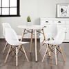 Costway Set of 4 Plastic Hollow Out Chair Mid Century Modern Wood-Leg Seat - image 2 of 4