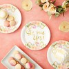 Sparkle and Bash 48-Pack Gold Foil She Said Yes Plates for Engagement Party, Bridal Shower Decorations, Bachelorette, Floral Design, 9 In - 3 of 4