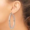 Black Bow Jewelry 4mm Sterling Silver, Extra Large Round Hoop Earrings, 60mm (2 3/8 In) - 3 of 4
