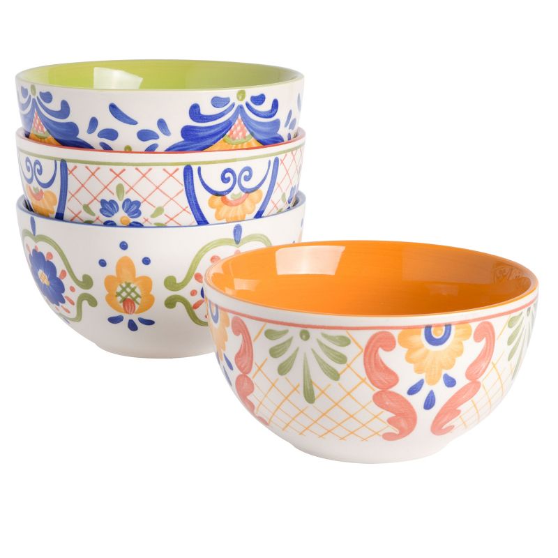 Laurie Gates Tierra 4 Piece 6 Inch Stoneware Cereal Bowl Set in Assorted Designs, 1 of 12