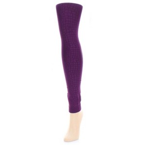 Memoi Women's Snakeskin Fleece Lined Footless Winter Tights - 1 of 3