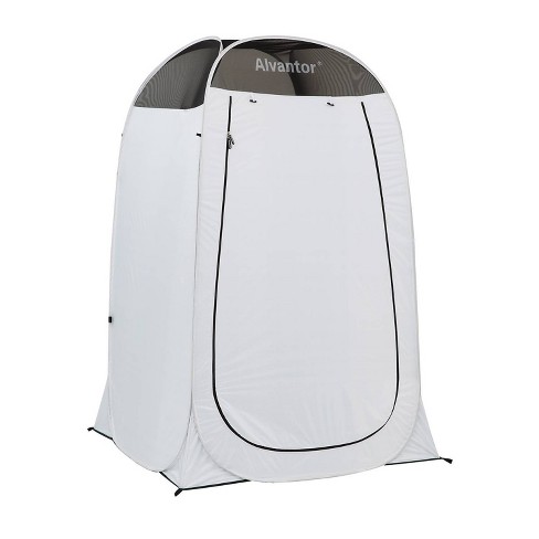 Costway Double-Room Blue Camping Shower Toilet Tent with Floor