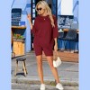 cheibear Women's Knit Loose Fit T-Shirt with Biker Shorts Lounge Sleepwear Pajama Sets - 3 of 4