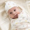 Organic Swaddle Blanket & Hat Set - Coral - 3 of 4