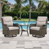 Buenhomino 3 Pieces Patio Bistro Set Outdoor Swivel Rocker Patio Chairs with Side Table Patio Furniture for Deck Porch Garden Balcony Poolside - 2 of 4