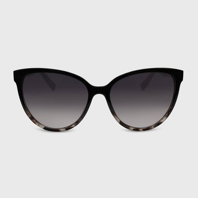 Women's Cat Eye Plastic Metal Sunglasses - A New Day™ Black