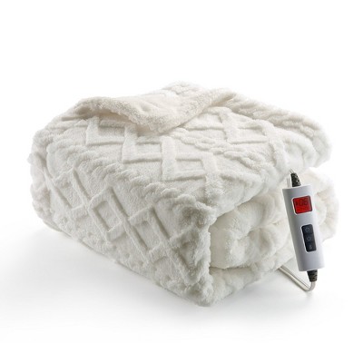 Heating Blanket, Thick Tufted Electric Blanket Throw with 6 Heating Levels and 20 Time Settings, Machine Washable