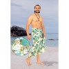 HAPPY BAY Men's Cotton Linen Effect Sulu Beach Wrap Sarong Bathing Suit Cover Up Summer Samoan Pareo For Men One Size Blue, Tree - 2 of 4