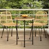 vidaXL Dining Table Ø21.7" Tempered Glass and Steel - 2 of 4