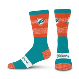 NFL Miami Dolphins Youth Mixer Crew Socks: Cushioned Heel & Toe, Knit Fabric - 1 of 3