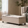 TiramisuBest Storage Ottoman Bench, Brown PU Entryway Bench, 51.25"L x 17.5"W x 16.25"H - 4 of 4
