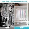 Racxily 5 Pack 60In Garment Bag for Hanging Clothes Dustproof Waterproof Hanging Clothes Storage Bag Clear Transparent Suits Cover - 3 of 4