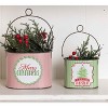 Transpac Metal Merry Christmas Containers Set of 2 Decorative Sculptures for Holiday Tabletop Indoor Use - 3 of 3
