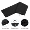Unique Bargains Super Absorbent Waffle Pattern Tri-Fold Golf Towels with D Clips 2 Pcs - 4 of 4