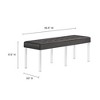 Modway Loft Tufted Large Upholstered Faux Leather Bench – Silver Gray – Contemporary Entryway or Bedroom Bench with Chrome Legs and Tufted Seat - 3 of 4