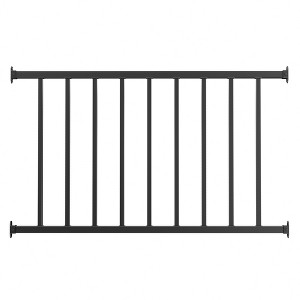 APRILSOUL Black Metal Flat Railing Kit for Porch, Balcony, Deck without Post - 1 of 4
