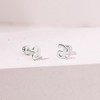 Girls' Polished Initial Letter Initial Screw Back Sterling Silver Earrings - In Season Jewelry - 4 of 4