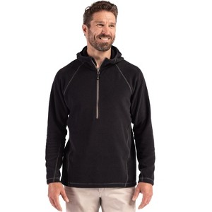 Clique Powder Recycled Fleece Mens Half Zip Hooded Pullover - 1 of 2