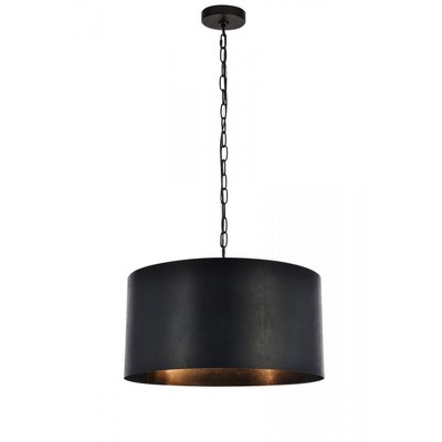 Elegant Lighting Miro Collection Pendant D20 H11.75 Lt:3 Vintage Black Finish