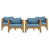 Christopher Knight Home Caribbel Transitional Outdoor Acacia Wood Club Chair with Cushions (Set of 4) - 2 of 4