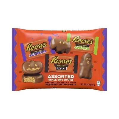 Reese's Peanut Butter Halloween Assorted Snack Size Shapes Bag -9oz