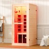 AMERLIFE 930W/120V Canadian Hemlock Wood 1 Person infrared saunas for home with 7 Color Therapy Lamp - 2 of 4