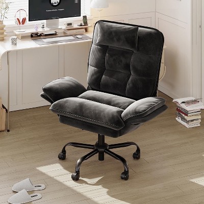 Bestier Big and Tall Executive Office Chair with Flip-Up Arms, Adjustable Height, Reclining Office Chair with Headrest & Side Pockets