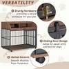 Lyngins End Table Dog Crate Furniture with Double-Layer Storage Desktop – Sliding Barn Door (with Lock), Wooden Dog Kennel with 360° Lockable Wheels - 4 of 4