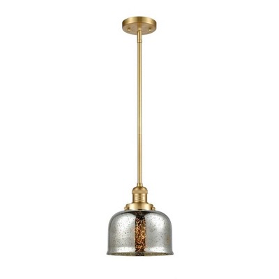Bell - 1 Light Stem Hung Mini Pendant In Industrial Style-10 Inches Tall and 8 Inches Wide