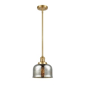 Bell - 1 Light Stem Hung Mini Pendant In Industrial Style-10 Inches Tall and 8 Inches Wide - 1 of 1