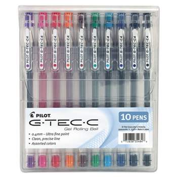Pilot G-TEC-C Ultra Gel Ink Stick Pen Assorted Ink .4mm 10/Pack 35484