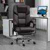 Vinsetto Massage Office Chair with 6 Vibration Points, Lumbar Heated PU Leather Reclining Computer Chair with Adjustable Height, Footrest - 3 of 4