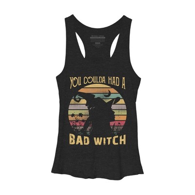 Women's Design By Humans Halloween Funny You Coulda Had Bad Witch By Ering Racerback Tank Top