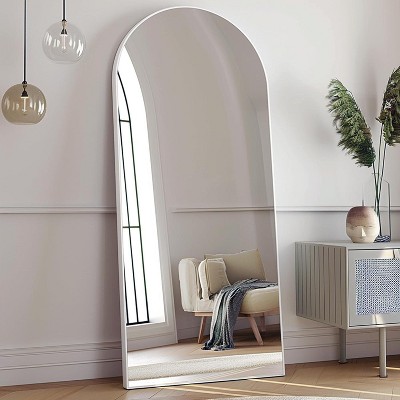 Beautyolove Full Length Mirror 70" x 26" Arched Floor Mirror Wall Hanging Mounted Mirrors Full Body Mirrors, White