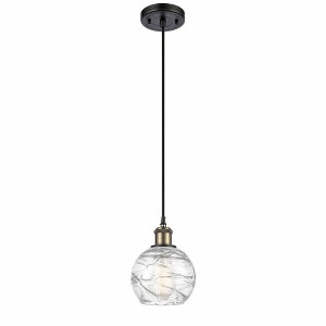 Athens Deco Swirl - 1 Light Cord Hung Mini Pendant In Industrial Style-8 Inches Tall and 6 Inches Wide - 1 of 1