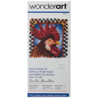 Wonderart Latch Hook Kit 12"X12"-Rooster