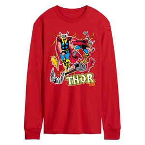 Men's - Marvel - Thor Stickers Style Long Sleeve Graphic T-Shirt - 1 of 3