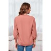 Imily Bela Womens V-Neck Lantern Sleeve Blouse Zipper Design Loose Casual Top Shirts - 4 of 4
