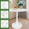 MAYEERTY 31.5" Small Round Dining Tulip Table, Wood Top, Metal Base, Seats 2-4, Black - 4 of 4