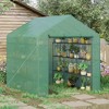 Outsunny Walk-in Greenhouse, 2-Tier Shelf Hot House, Roll Up Zipper Door, UV protective for Flowers, Herbs, Vegetables - 2 of 4