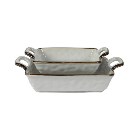 Gibson Home Rockaway 2 Piece Stoneware Nesting Bakeware Set In