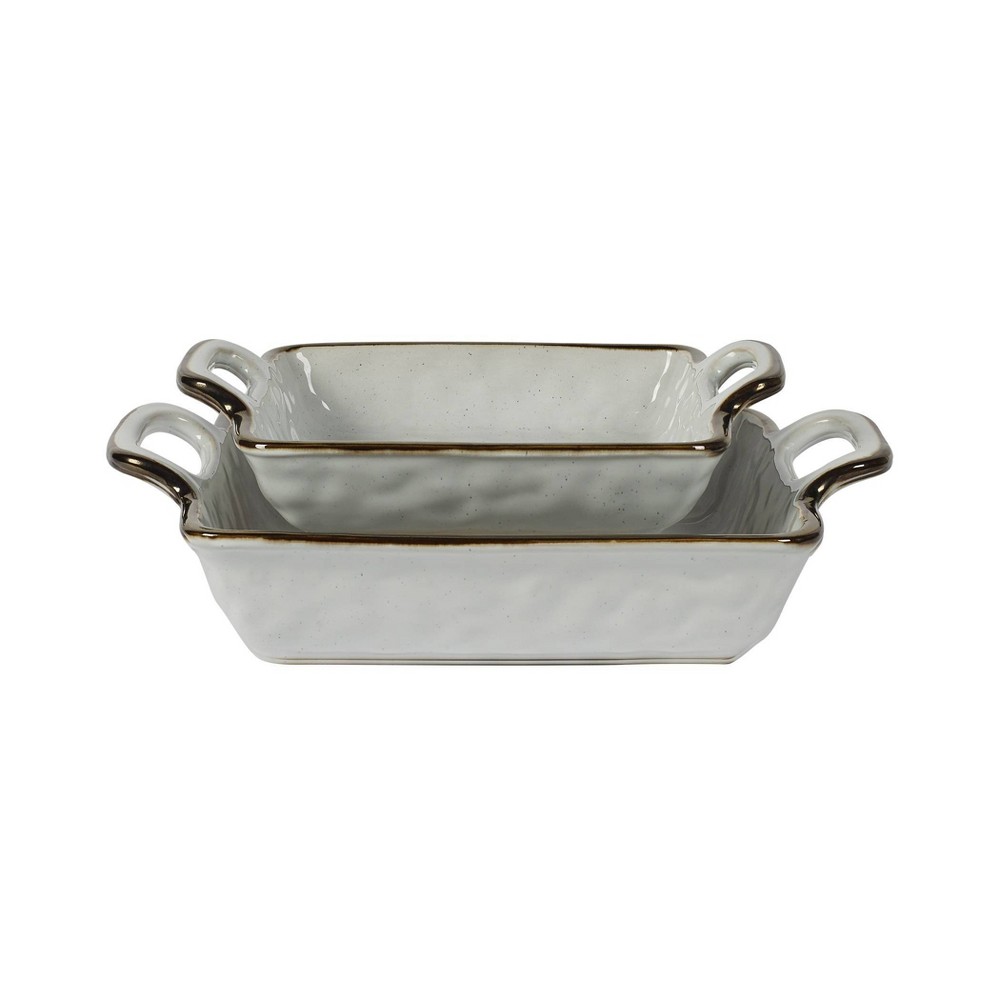 2pc Stoneware Geneva Nesting Baking Dish Set - Tabletops Gallery