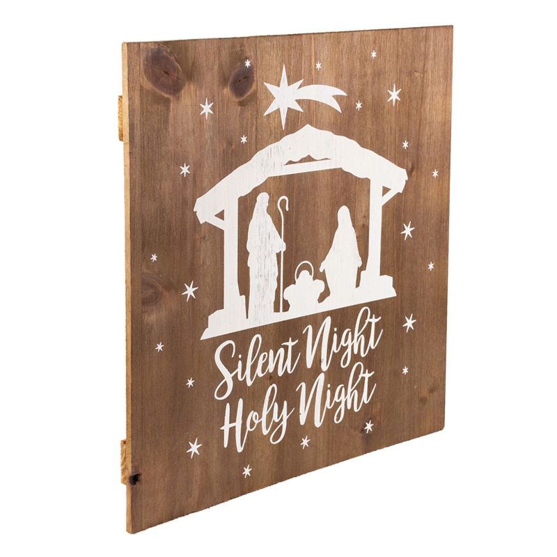 Northlight 16" Square Nativity Scene Wooden Christmas Plaque, 2 of 5