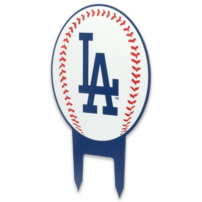 Los Angeles Dodgers Logo Baseball Metal Outdoor Yard Stake