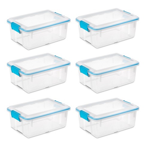 Sterilite 120-Qt Clear Plastic Wheeled Storage Bin w/ Gasket Latch