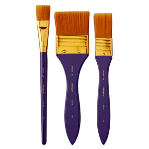 KINGART Gold Nylon Brush Set 3 pc - 1 of 4