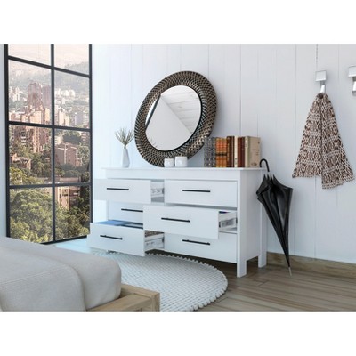 PAGED 3 Drawers Dresser Storage Cabinet with Superior Top and Metal Handles, Dresser for Bedroom