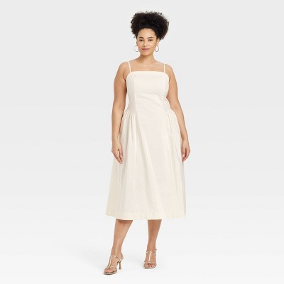 Women's Dropped Waist Midi A-Line Dress - A New Day™