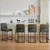 Bar Stools - Counter Height Bar Stool Leather Kitchen Counter Barstools, Modern PU Leather Bar Stools - 4 of 4